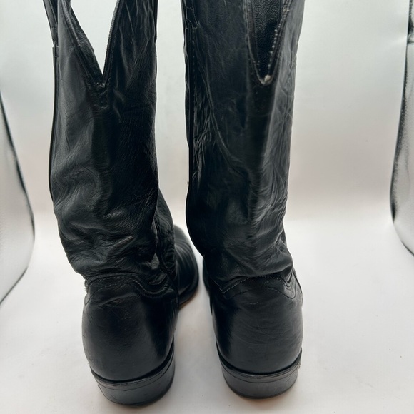 Code West women’s black Leather Cowgirl boots Toe Guard 9.5 D USA Vintage - Picture 12 of 16